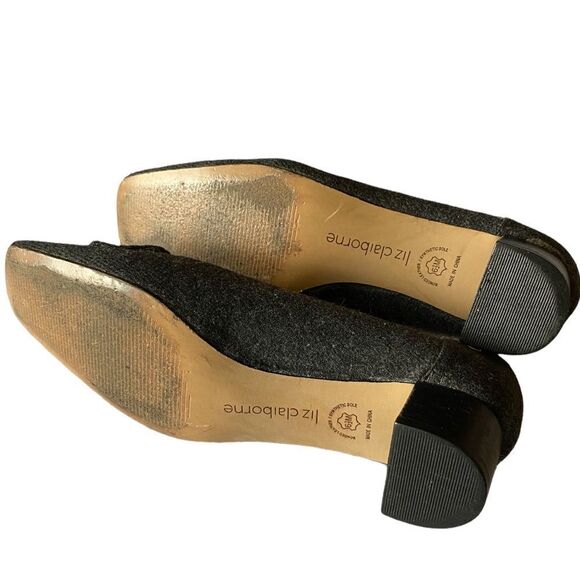 Liz Claiborne Wm’s Sz 6.5 Yolanda Gray Square Toe Felt Kitten Heel Pumps Shoes - Picture 5 of 6